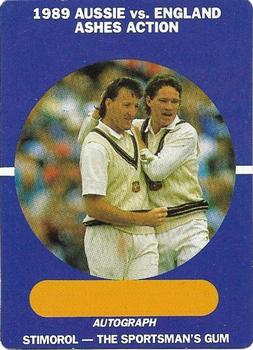 1989-90 Scanlens Stimorol Cricket #12 1989 Aussies vs England Ashes Action Front