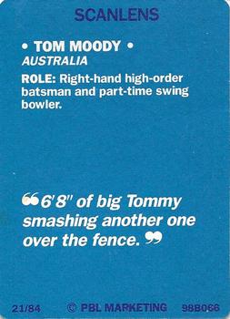 1989-90 Scanlens Stimorol Cricket #21 Tom Moody Back