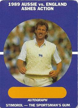 1989-90 Scanlens Stimorol Cricket #24 1989 Aussies vs England Ashes Action Front