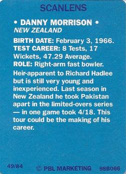 1989-90 Scanlens Stimorol Cricket #49 Danny Morrison Back