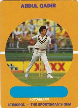 1989-90 Scanlens Stimorol Cricket #63 Abdul Qadir Front