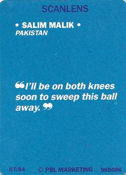 1989-90 Scanlens Stimorol Cricket #67 Salim Malik Back