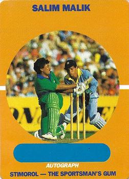 1989-90 Scanlens Stimorol Cricket #67 Salim Malik Front
