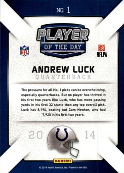 2014 Panini Player of the Day #1 Andrew Luck Back