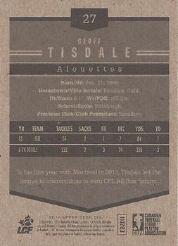 2014 Upper Deck CFL - O-Pee-Chee #27 Geoff Tisdale Back