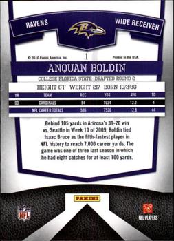 2010 Donruss Elite #1 Anquan Boldin Back
