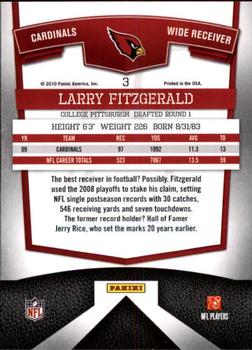 2010 Donruss Elite #3 Larry Fitzgerald Back