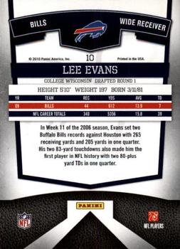 2010 Donruss Elite #10 Lee Evans Back