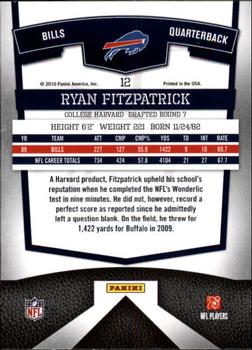 2010 Donruss Elite #12 Ryan Fitzpatrick Back