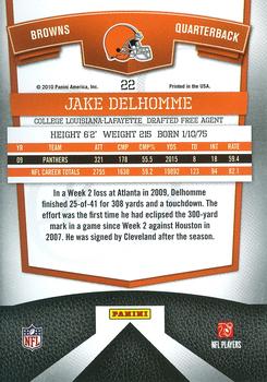 2010 Donruss Elite #22 Jake Delhomme Back
