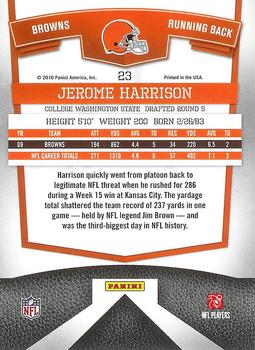 2010 Donruss Elite #23 Jerome Harrison Back