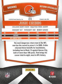 2010 Donruss Elite #24 Josh Cribbs Back