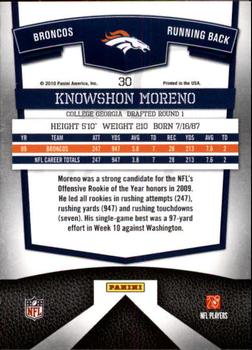 2010 Donruss Elite #30 Knowshon Moreno Back