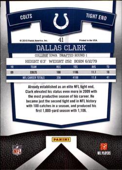 2010 Donruss Elite #41 Dallas Clark Back