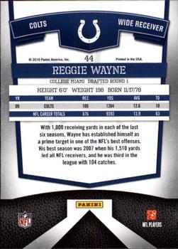 2010 Donruss Elite #44 Reggie Wayne Back