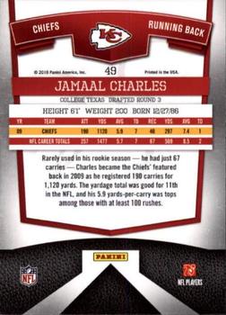 2010 Donruss Elite #49 Jamaal Charles Back
