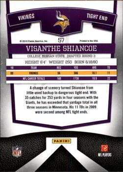 2010 Donruss Elite #57 Visanthe Shiancoe Back