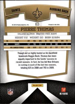 2010 Donruss Elite #63 Pierre Thomas Back