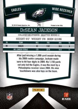 2010 Donruss Elite #74 DeSean Jackson Back