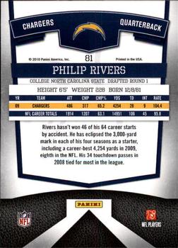2010 Donruss Elite #81 Philip Rivers Back