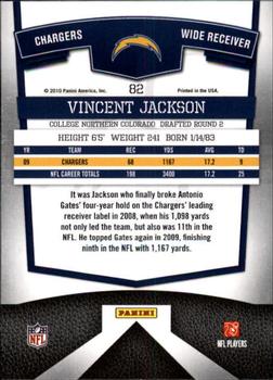 2010 Donruss Elite #82 Vincent Jackson Back