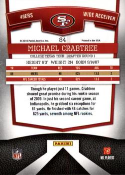 2010 Donruss Elite #84 Michael Crabtree Back