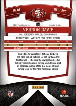 2010 Donruss Elite #85 Vernon Davis Back
