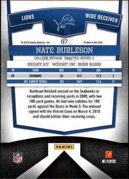 2010 Donruss Elite #87 Nate Burleson Back