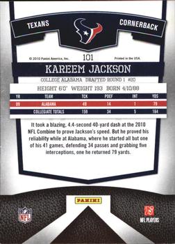 2010 Donruss Elite #101 Kareem Jackson Back