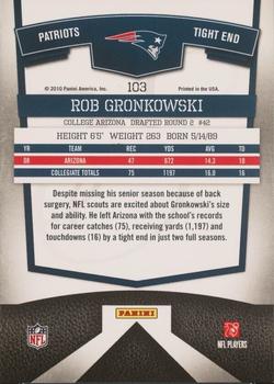 2010 Donruss Elite #103 Rob Gronkowski Back