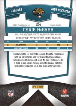 2010 Donruss Elite #104 Chris McGaha Back