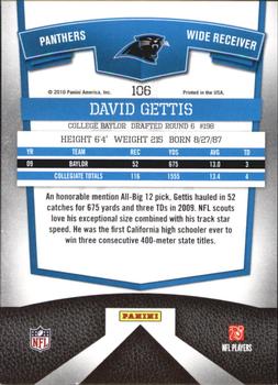 2010 Donruss Elite #106 David Gettis Back