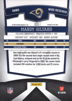 2010 Donruss Elite #113 Mardy Gilyard Back