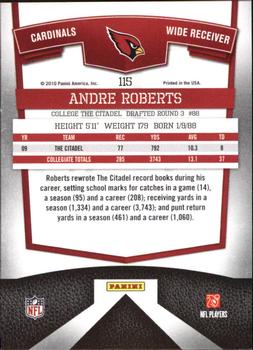 2010 Donruss Elite #115 Andre Roberts Back