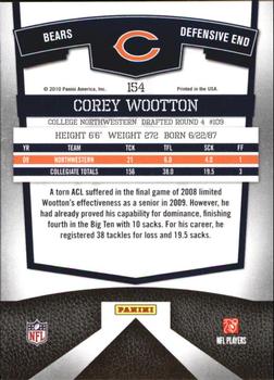 2010 Donruss Elite #154 Corey Wootton Back