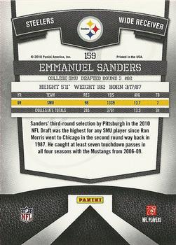 2010 Donruss Elite #159 Emmanuel Sanders Back