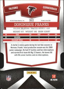 2010 Donruss Elite #160 Dominique Franks Back