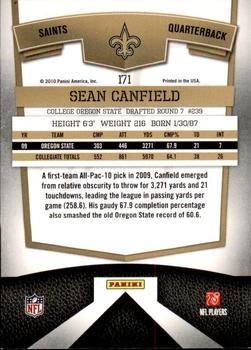 2010 Donruss Elite #171 Sean Canfield Back