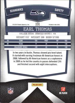 2010 Donruss Elite #191 Earl Thomas Back
