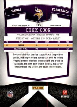 2010 Donruss Elite #196 Chris Cook Back
