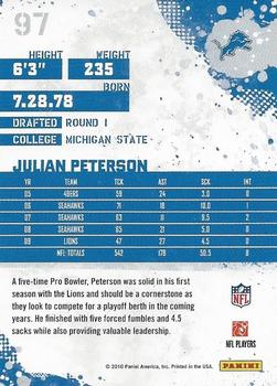 2010 Score #97 Julian Peterson Back
