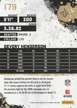 2010 Score #179 Devery Henderson Back