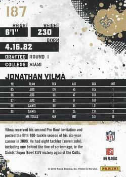 2010 Score #187 Jonathan Vilma Back