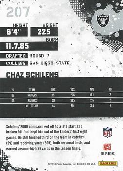 2010 Score #207 Chaz Schilens Back