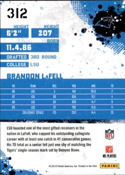 2010 Score #312 Brandon LaFell Back