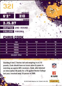 2010 Score #321 Chris Cook Back