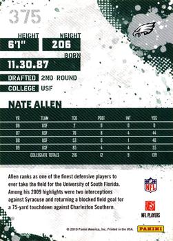 2010 Score #375 Nate Allen Back