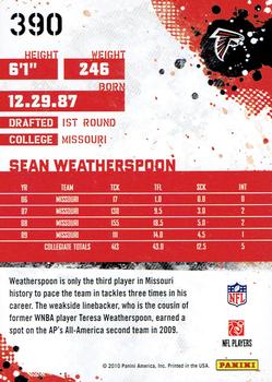 2010 Score #390 Sean Weatherspoon Back