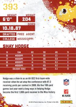 2010 Score #393 Shay Hodge Back