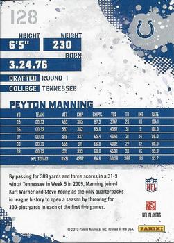2010 Score #128 Peyton Manning Back